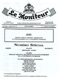 Haïti - Politique : Le CPT a publié un arrêté concernant la mise en place de la «Conférence Nationale»