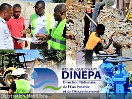 Haiti - Grand-Nord : The Director General of DINEPA on a construction site assessment tour