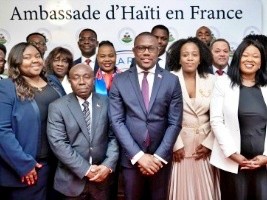 Celebration of the 223rd anniversary of the flag at the Haitian Embassy in Paris