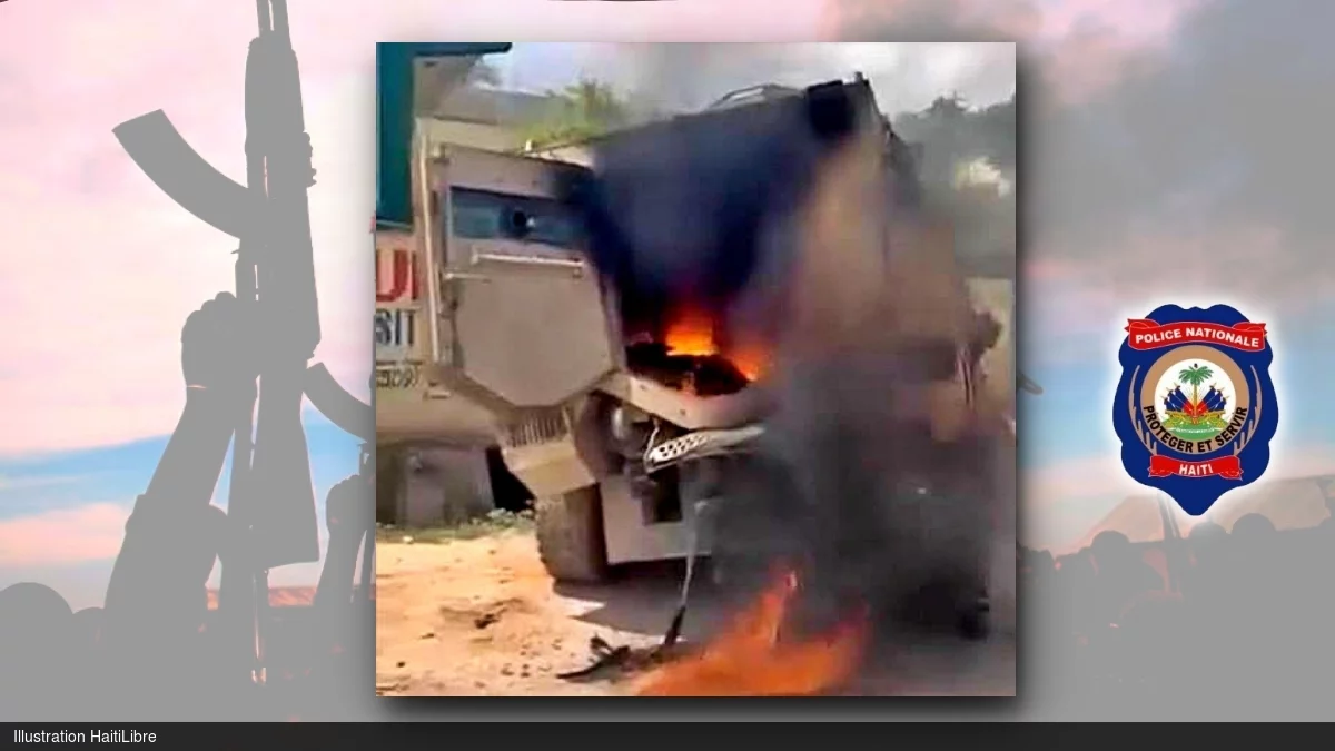Haiti - Kenscoff : At least 3 police officers injured and an armored vehicle set on fire