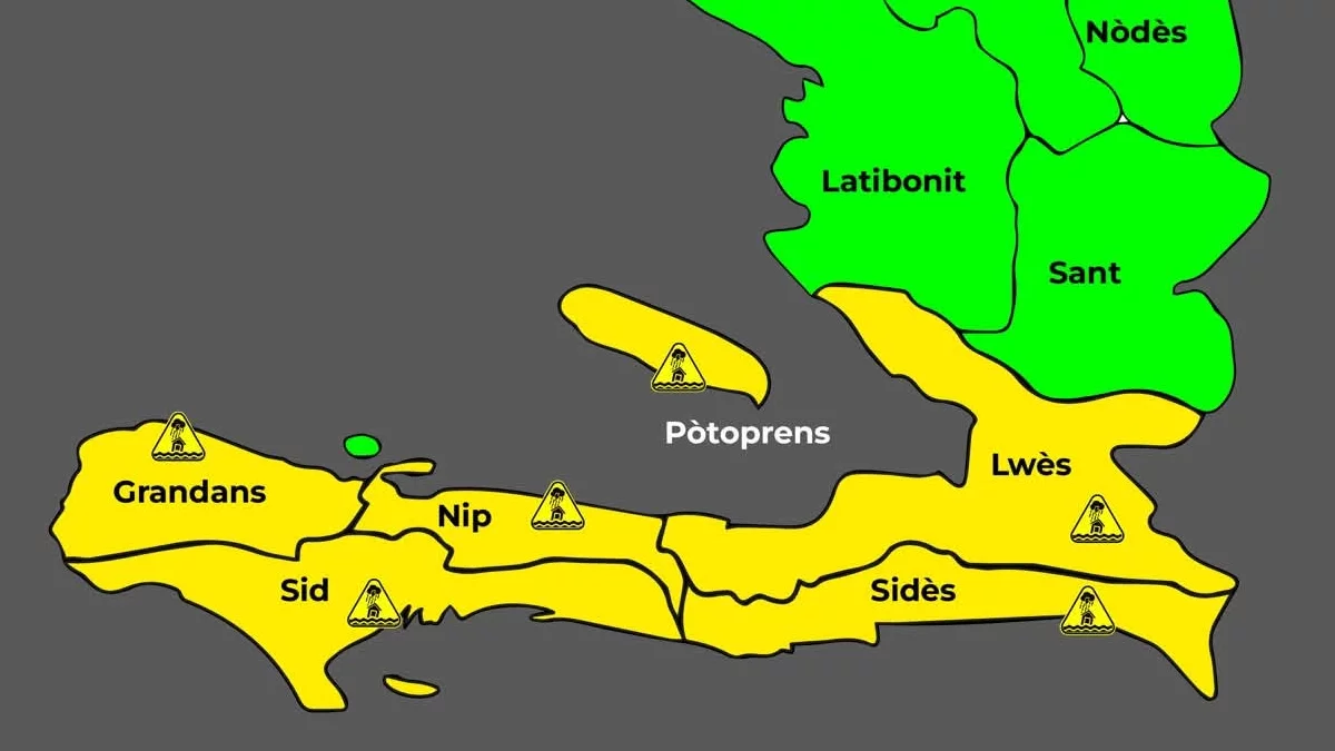 Haïti - FLASH : Alerte jaune pour 5 départements
